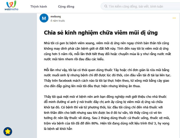 Khách hàng phản hồi về bài thuốc Viêm Xoang - Viêm mũi dị ứng Đỗ Minh