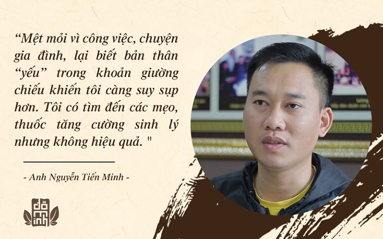 Anh Minh mệt mỏi với khoảng thời gian bản thân bị yếu sinh lý