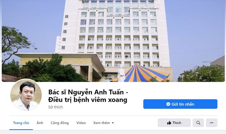 Hỉnh ảnh fanpage sử dụng ảnh lương y Tuấn cho fanpage của mình