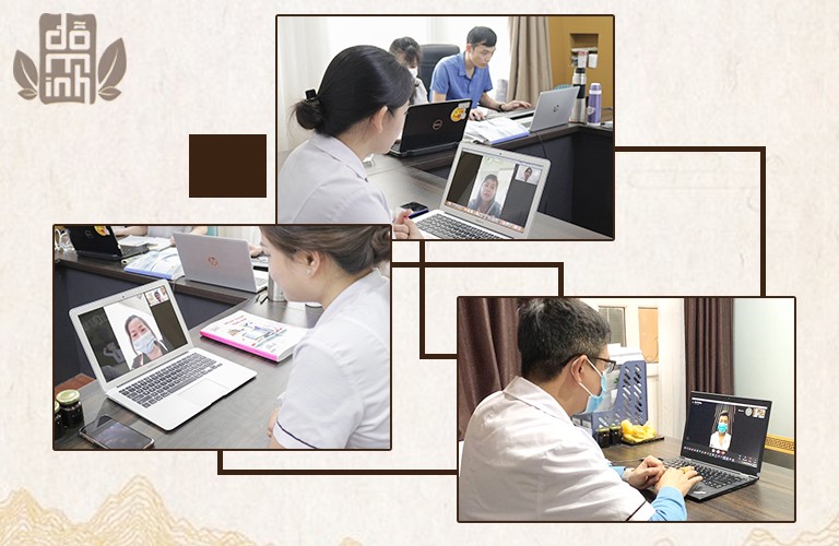 Các bác sĩ Đỗ Minh Đường triển khai thăm khám trực tuyến cho người bệnh 