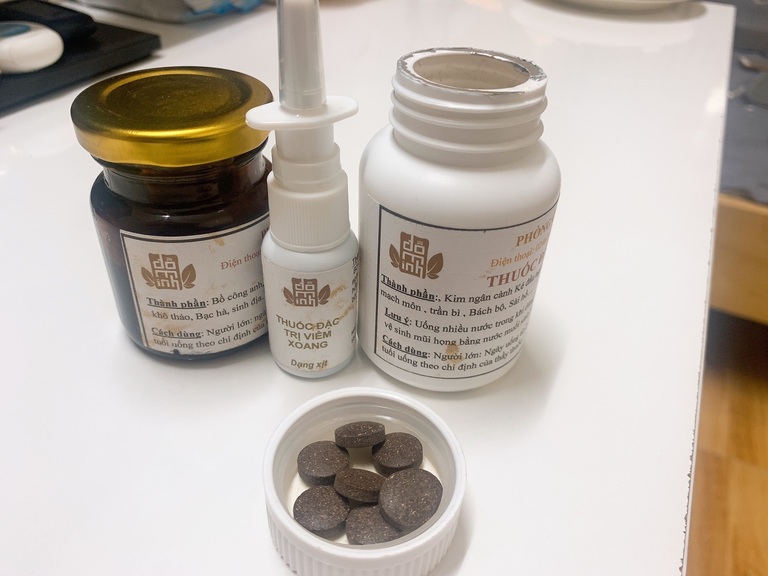Cả 3 loại thuốc trong liệu trình bài thuốc Viêm mũi dị ứng Đỗ Minh Đường mà chúng tôi kê đơn cho bạn Hà