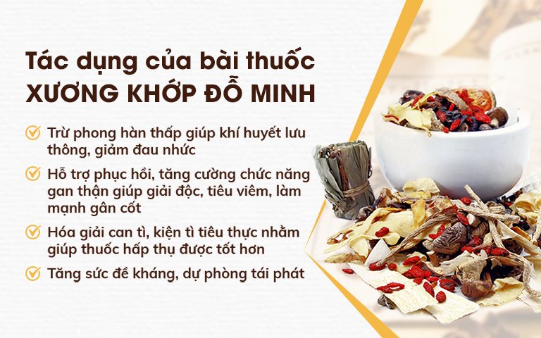 Tác dụng bài thuốc chữa xương khớp của Đỗ Minh Đường