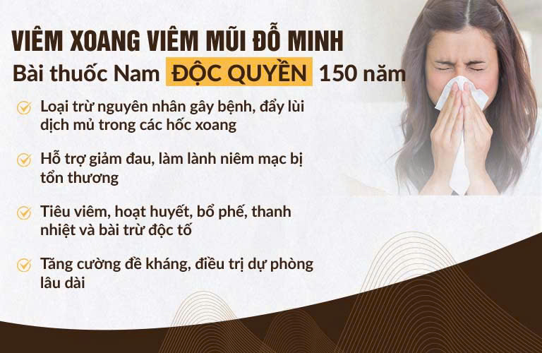 Tác dụng bài thuốc Viêm Xoang - Viêm Mũi Dị Ứng Đỗ Minh Đường
