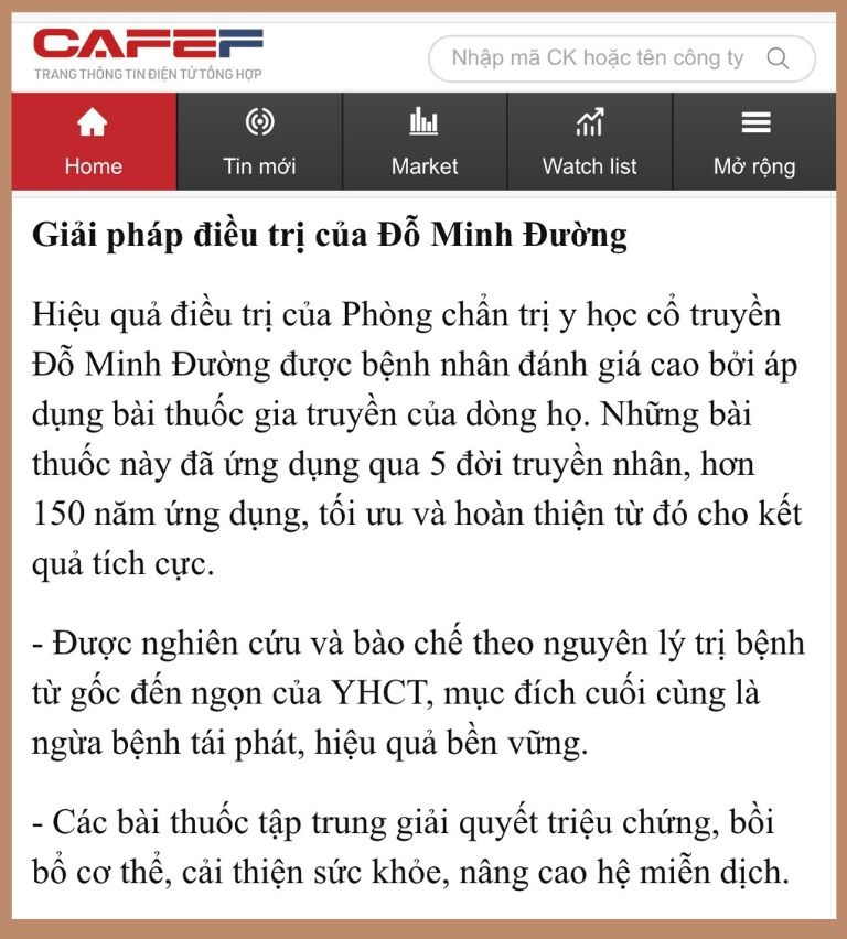 Giải pháp điều trị của nhà thuốc Đỗ Minh Đường