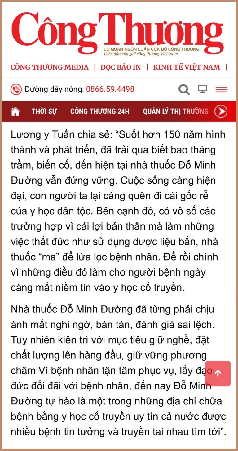 Lương y Tuấn chia sẻ với báo Công Thương