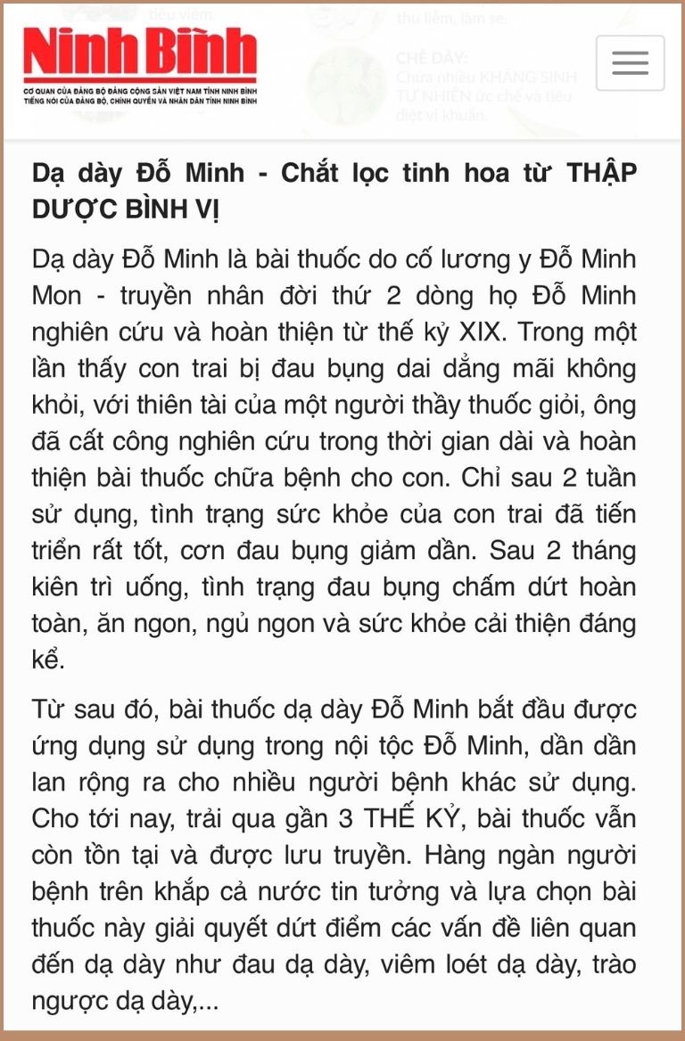 Bài thuốc chắt lọc tinh hoa từ Thập Dược Bình Vị