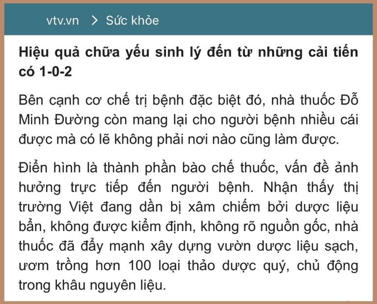 Bài thuốc Sinh Lý Nam Đỗ Minh sử dụng 100% thảo dược tự nhiên