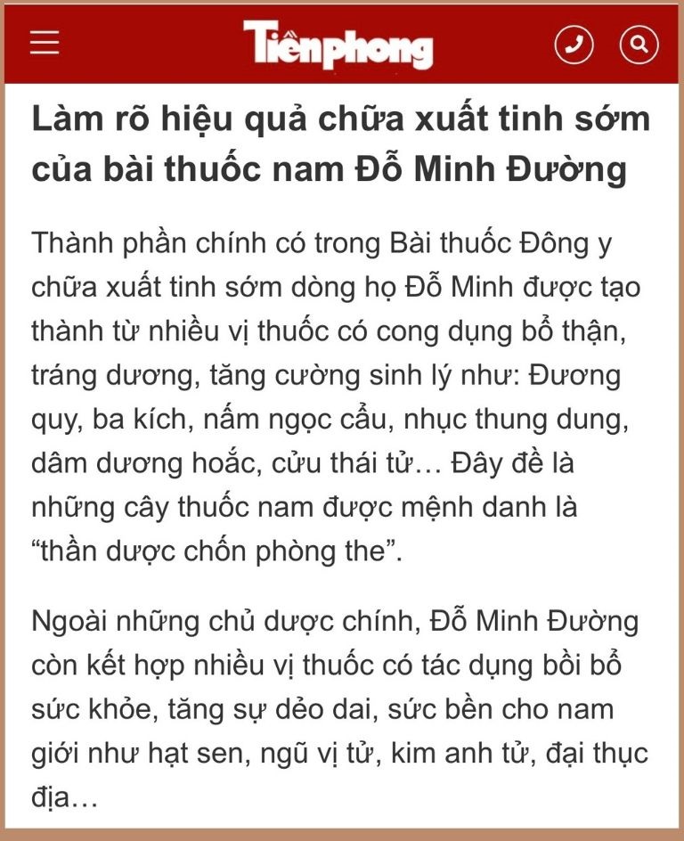 Thành phần bài thuốc chữa sinh lý được lựa chọn kỹ càng