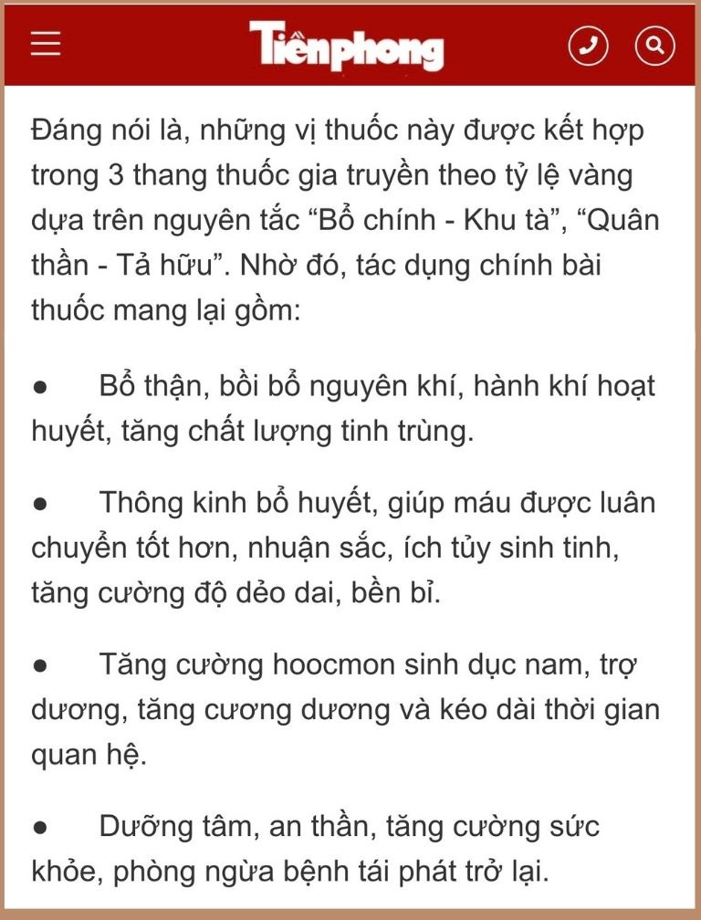 Bài thuốc có công thức chuyên biệt