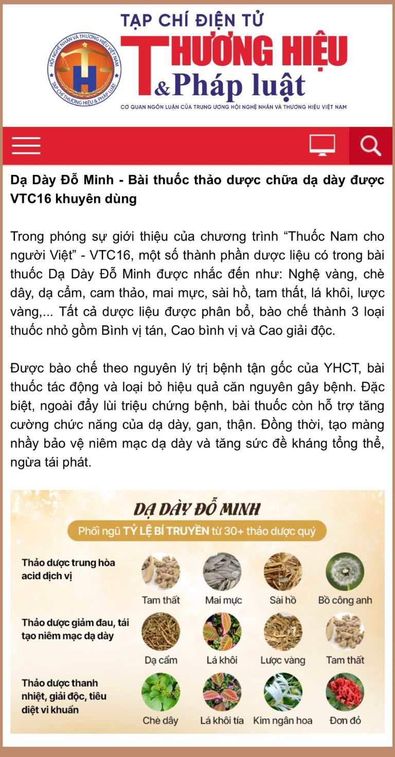 Một số thảo dược tốt cho bệnh dạ dày