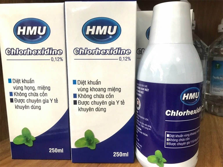 nước súc miệng trị viêm amidan HMU Chlorhexindine 0,12%