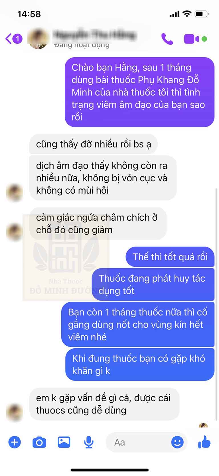 Bệnh nhân phản hồi bài thuốc Phụ Khang Đỗ Minh