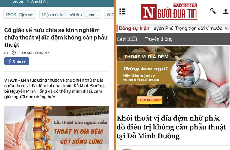 Báo VTV và báo Người đưa tin chia sẻ hành trình chữa khỏi thoát vị đĩa đệm bằng bài thuốc của Đỗ Minh Đường