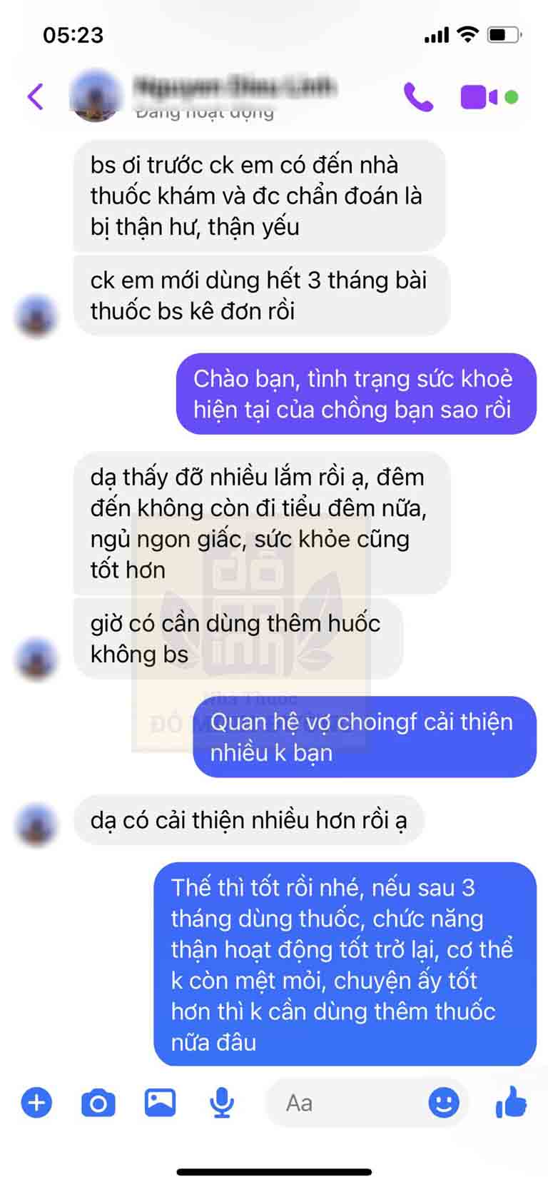 Phản hồi của bệnh nhân sau khi điều trị bằng bài thuốc Bổ Thận Đỗ Minh