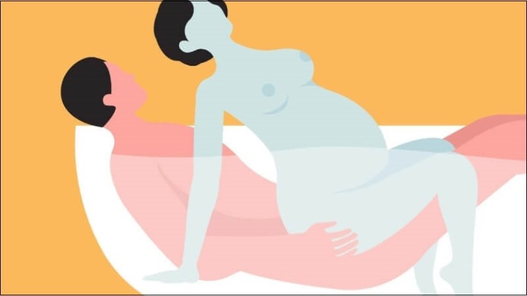 Tư thế quan hệ khi mang thai kiểu cưỡi ngựa đảo ngược