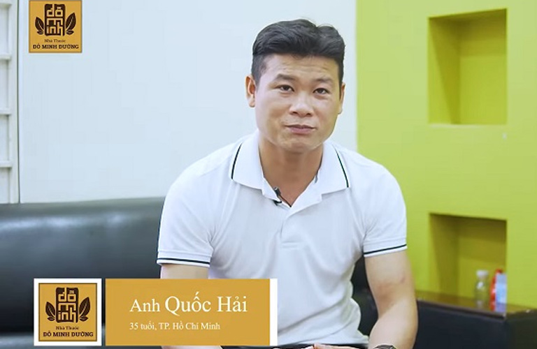Bệnh nhân Hải, 35 tuổi, Sài Gòn, bị trào ngược, viêm loét dạ dày đã cải thiện tốt