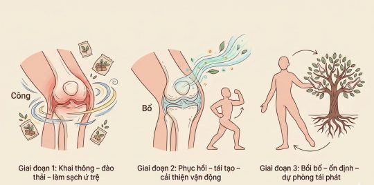 Giải pháp xương khớp Đỗ Minh Đường- 3 giai đoạn Công Bổ Kiêm Trị