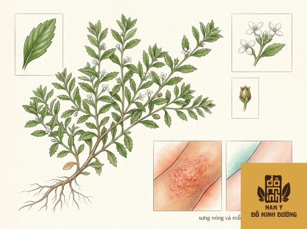 cam thảo đất giảm sưng nóng và mẩn đỏ