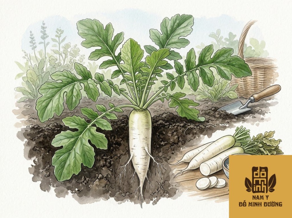 cây củ cải trắng chữa đau lưng