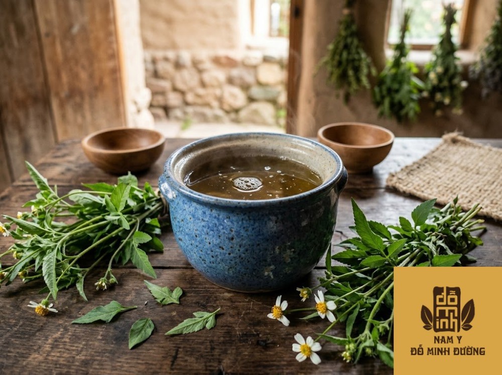 cây đơn kim (hoa xuyến chi) nấu nước tắm sát trùng da