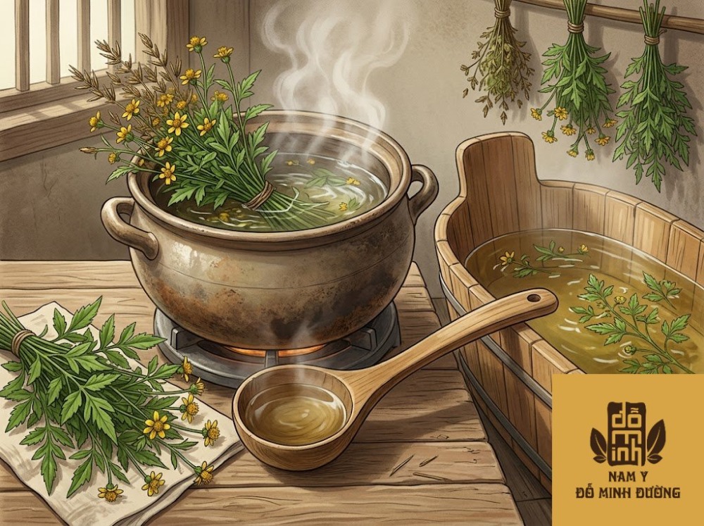 cây đơn răng cưa nấu nước tắm trị mẩn ngứa, mề đay