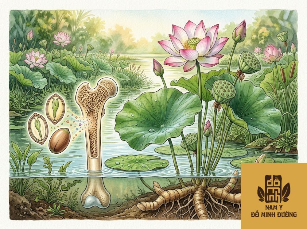 cây hạt sen giúp bổ sung dinh dưỡng cho xương