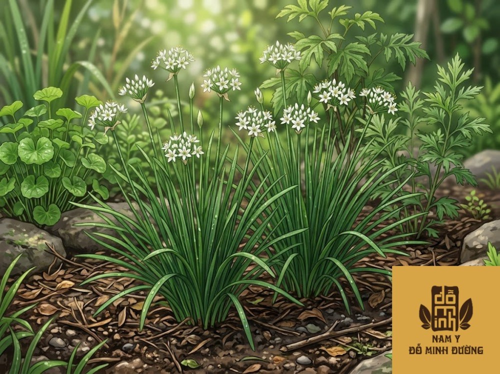 cây hẹ chữa thoái hóa khớp