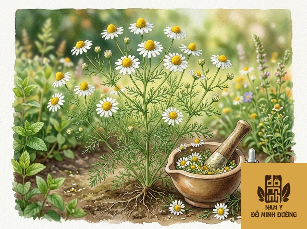 cây hoa cúc la mã trị viêm khớp