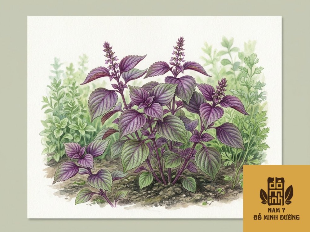 cây lá tía tô trị đau lưng và khớp