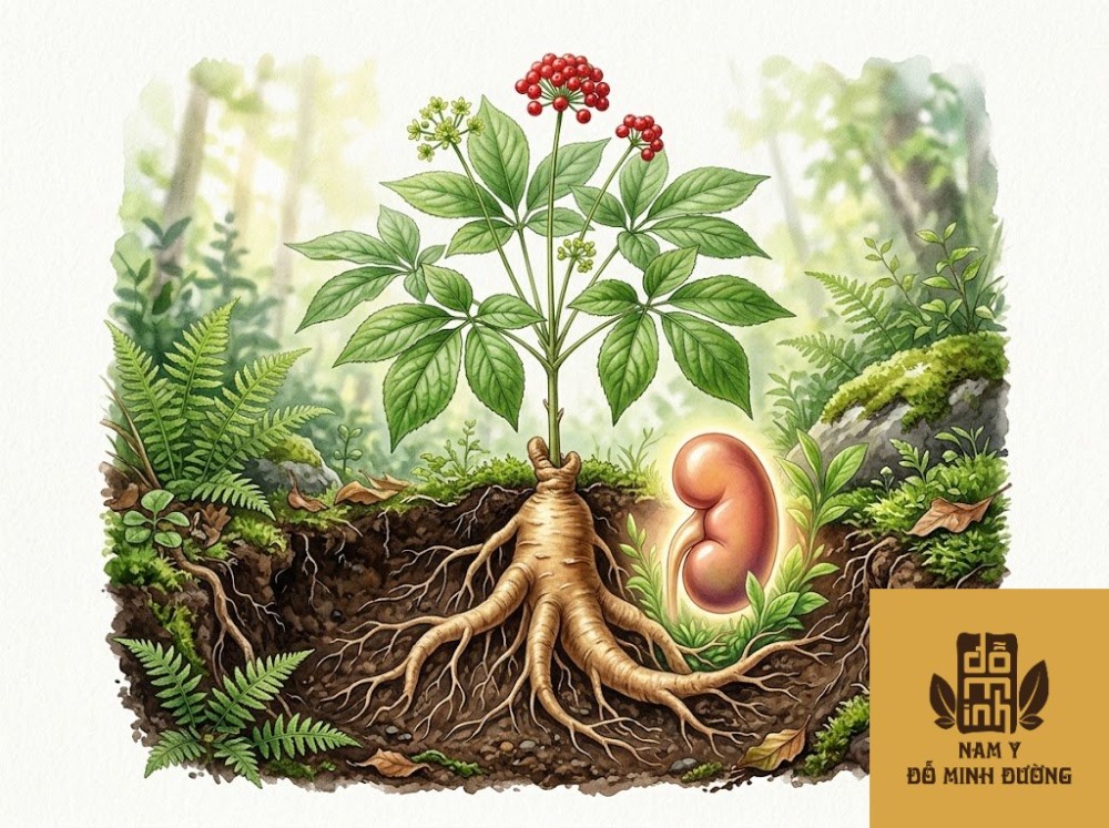 cây nhân sâm bảo vệ thận