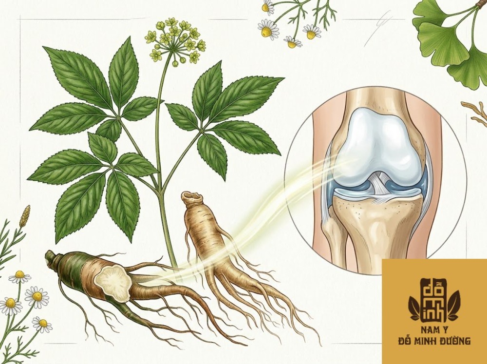cây nhân sâm hỗ trợ tái tạo sụn khớp
