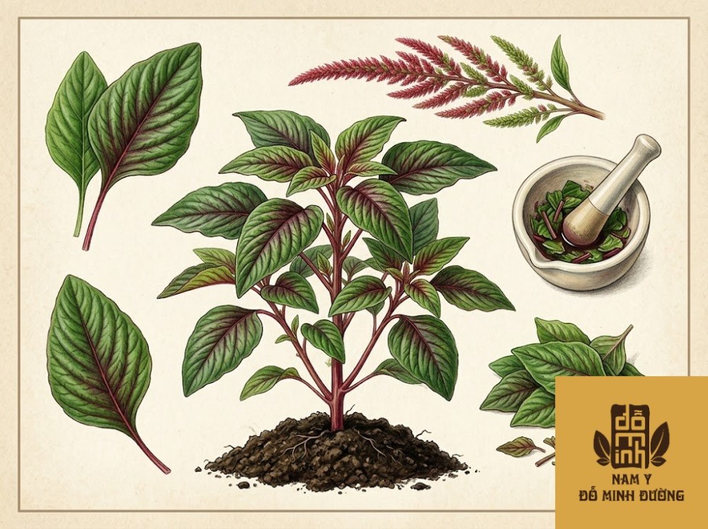 cây rau dền chữa đau cơ bắp