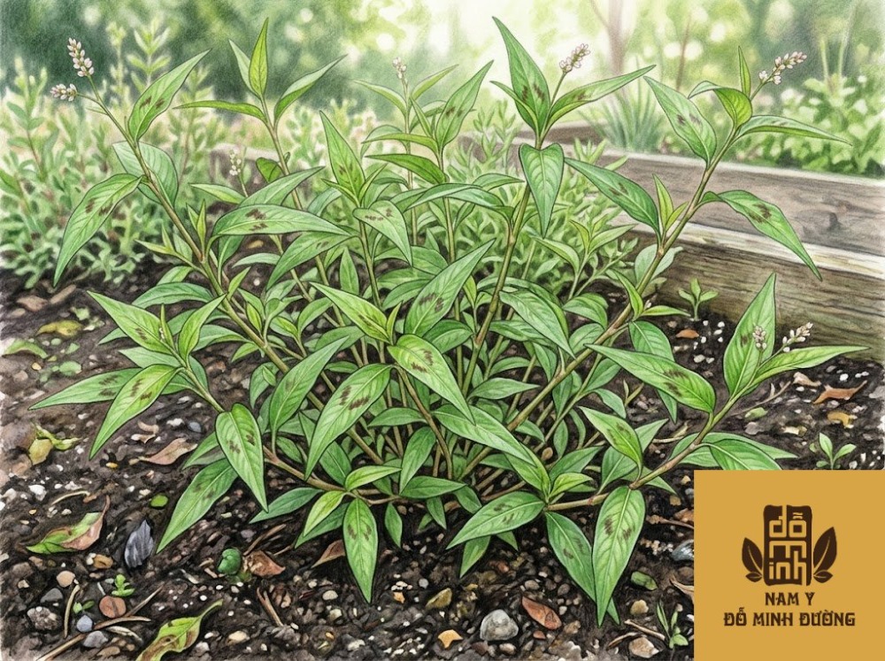 cây rau răm chữa đau cơ bắp