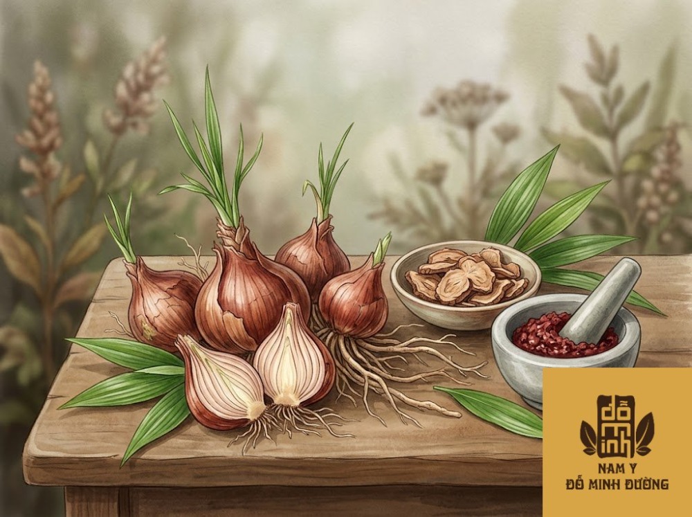 cây sâm đại hành giúp giảm đau cơ bắp