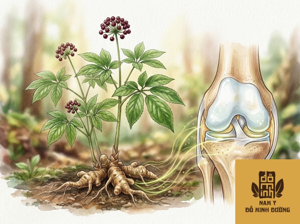 cây tam thất giúp tái tạo sụn khớp