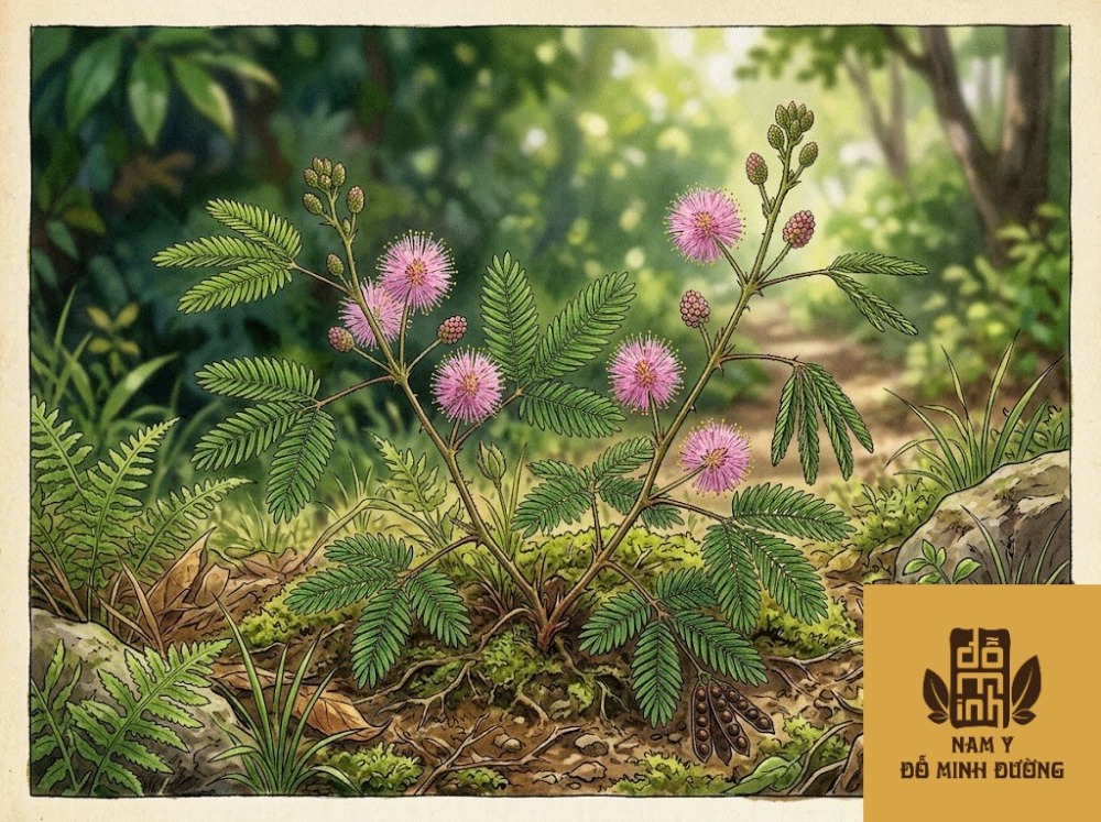 cây xấu hổ chữa sưng viêm khớp