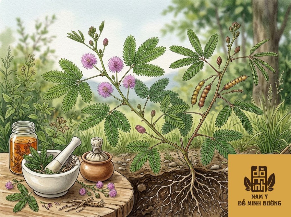 cây xấu hổ (mắc cỡ) trị phong thấp, ngứa da cây xấu hổ (mắc cỡ) trị phong thấp, ngứa da