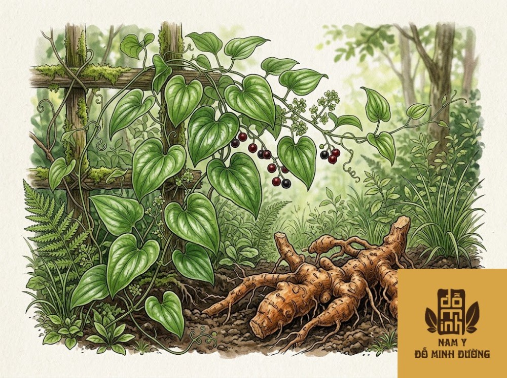 củ khúc khắc (thổ phục linh) trị viêm da do phong thấp