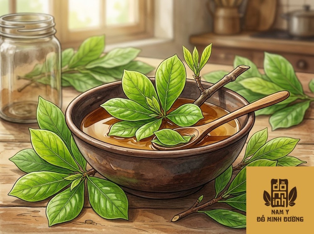 lá bàng non nấu nước tắm trị viêm da tiết bã