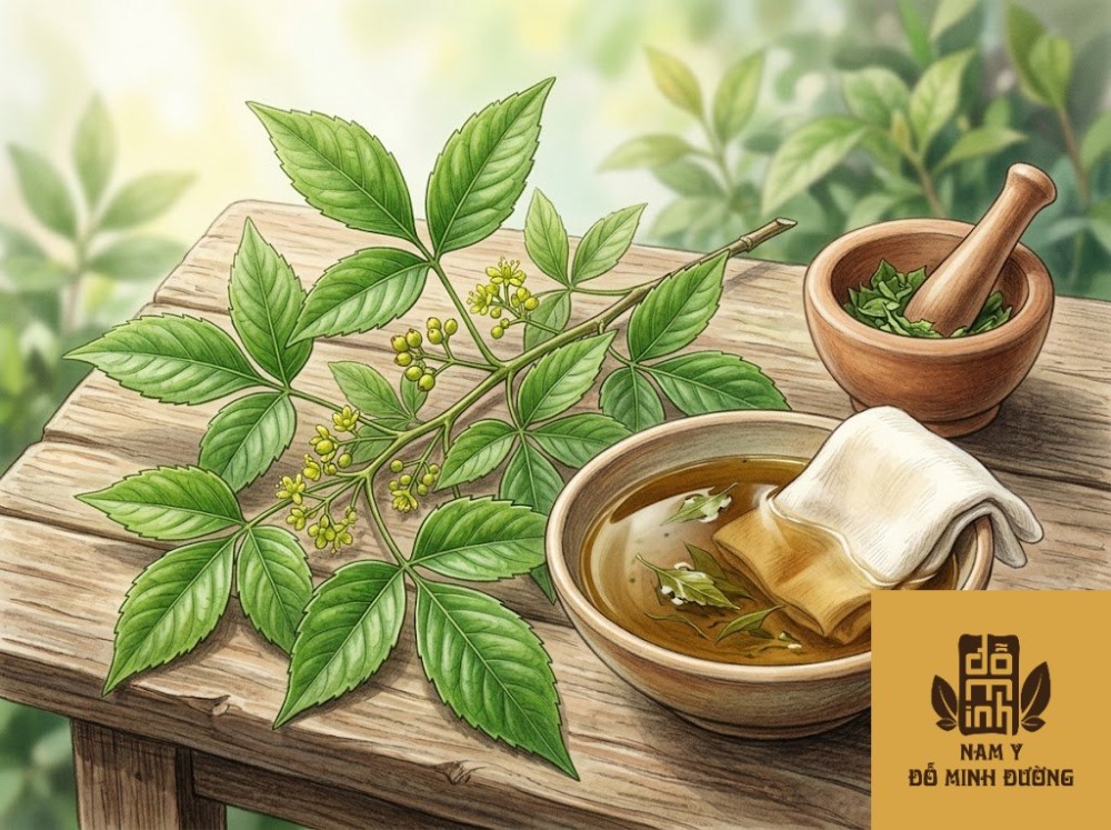 lá cây ba chạc sắc nước rửa vết loét, viêm da nhiễm trùng lá cây ba chạc sắc nước rửa vết loét, viêm da nhiễm trùng