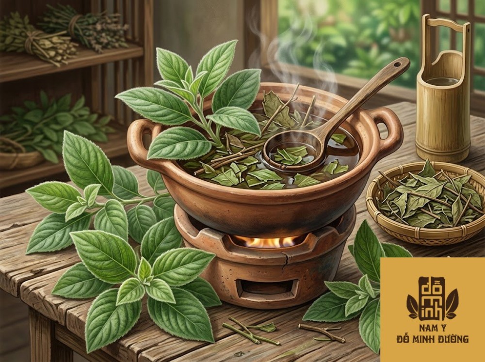 lá mây nấu nước tắm đặc trị ngứa