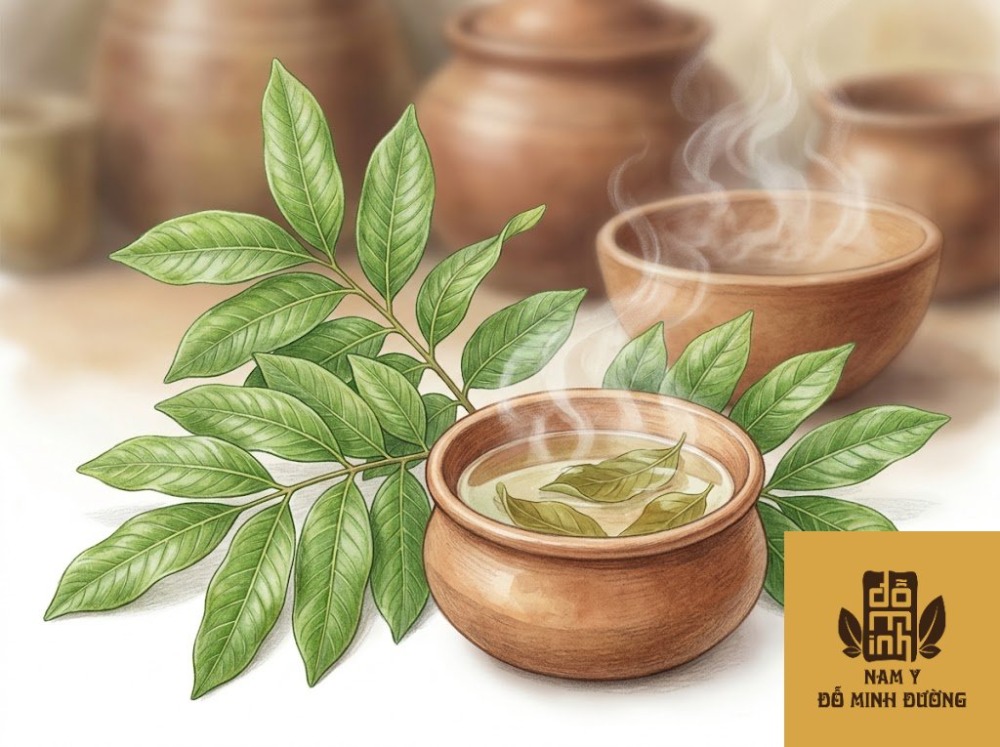 lá nhãn nấu nước tắm trị ngứa kẽ ngón tay