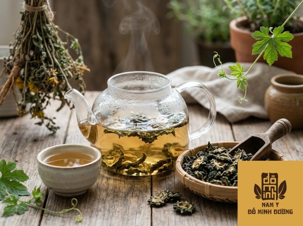 mướp đắng rừng khô hãm trà uống thải độc da mướp đắng rừng khô hãm trà uống thải độc da