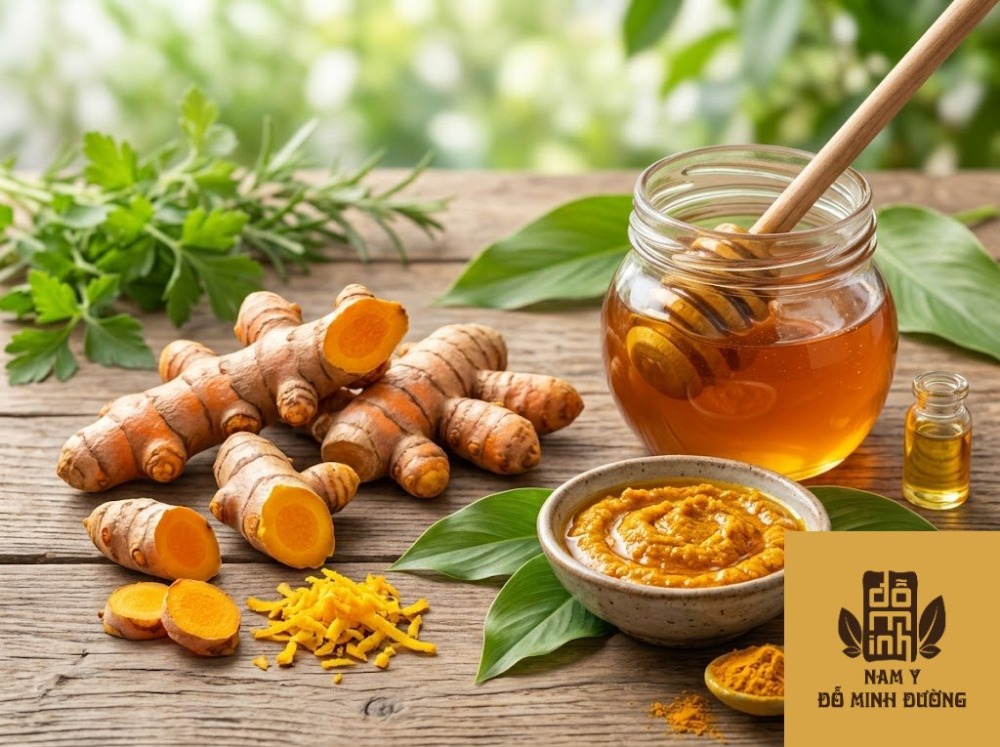 nghệ tươi và mật ong trị viêm da, mờ sẹo nghệ tươi và mật ong trị viêm da, mờ sẹo