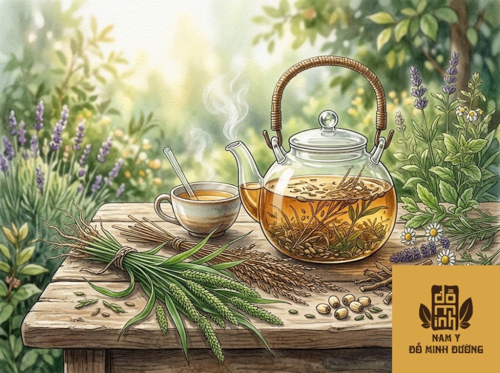 nước cỏ mần trầu trị mất ngủ