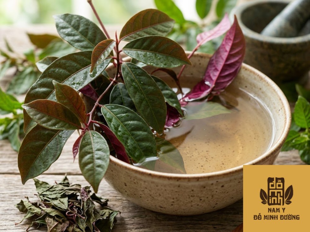 tắm nước lá đơn đỏ giảm sưng tấy và mẩn đỏ