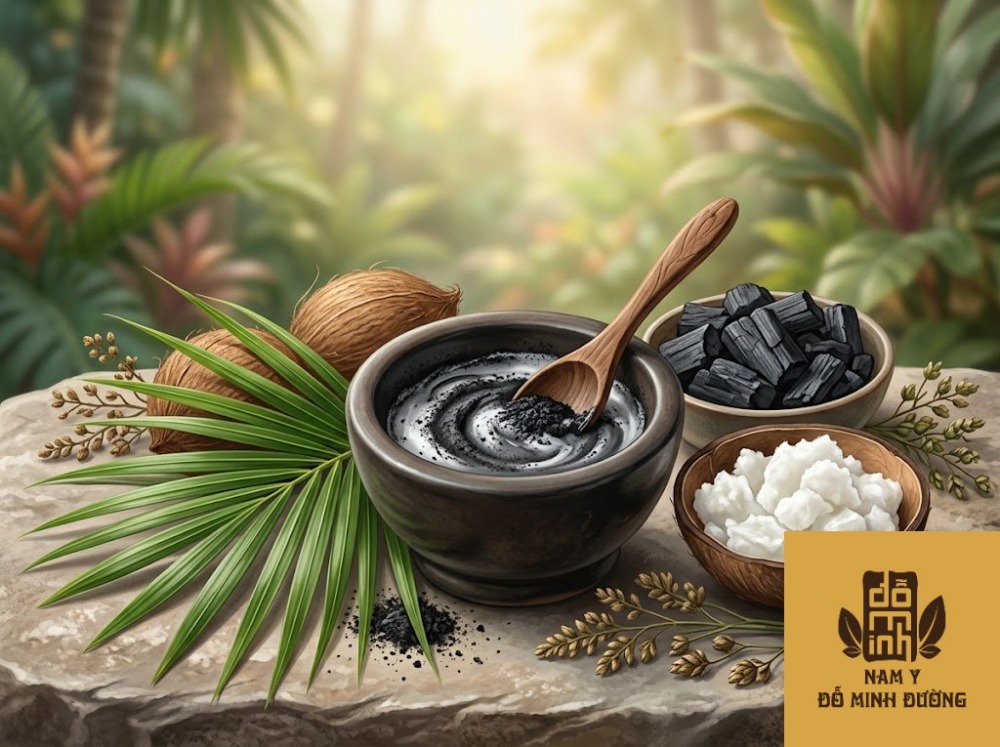 than củi nghiền mịn trộn dầu dừa bôi trị ghẻ lở