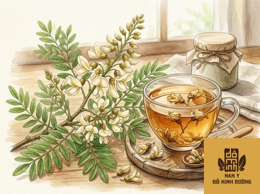 trà hoa hòe trị mất ngủ