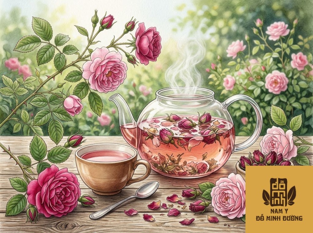 trà hoa hồng giúp thư giãn