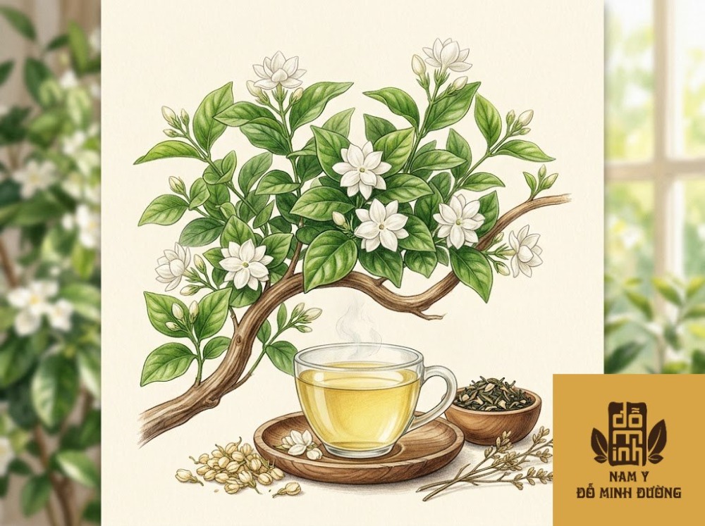 trà hoa nhài trị mất ngủ